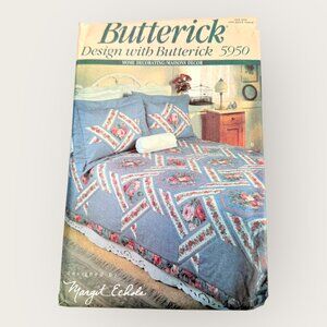 Vintage 1990s Butterick Sewing Pattern 5950 Quilt Wall Hanging Pillow Shams
